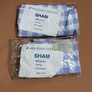 Westpoint Stevens Cottagecore Standard Sham Set of 2 Blue White NOS USA